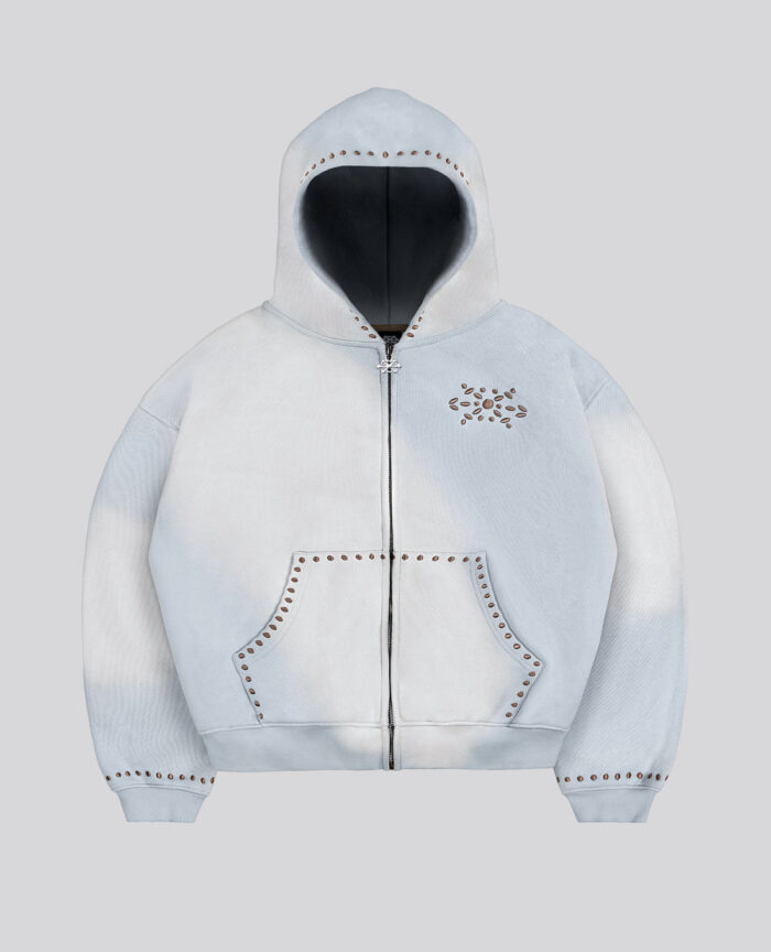 Davril Supply Hoodie Rockstar Zip Bleu Lavé (4)