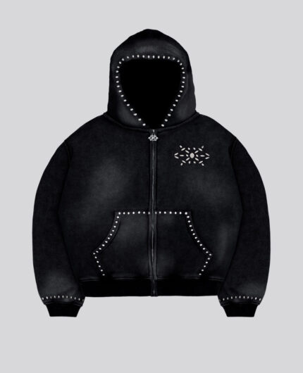 Davril Supply Hoodie Rockstar Zip Noir Lavé (3)