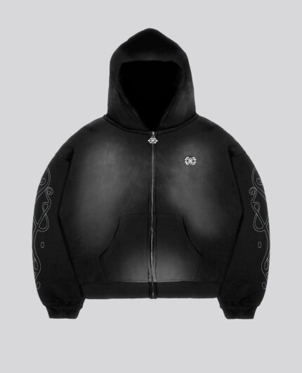 Davril Supply Hoodie Zip Céramique Lavé Noir (4)