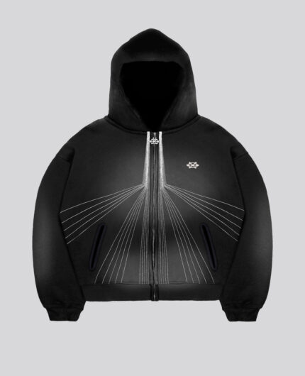 Davril Supply Hoodie Zip Rayons Noir (3)