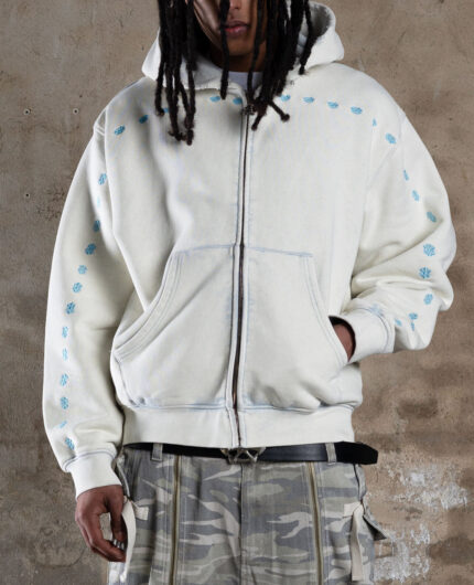 Davril Supply Hoodie Zippé Gems Bleu Clair (4)