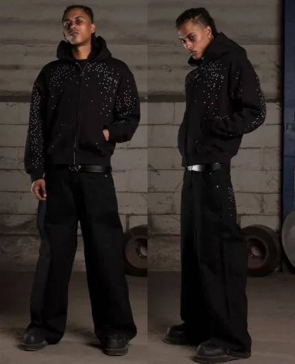 DavrilSupply Stardust Zip Hoodie Noir (1)