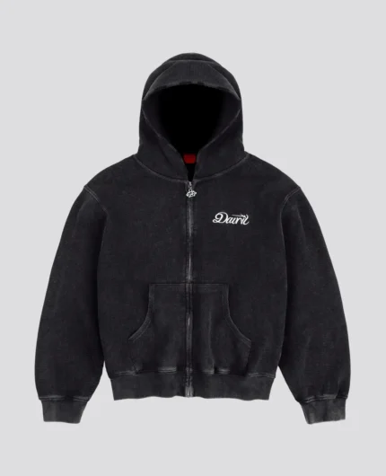 DavrilSupply Waffle Zip Hoodie Noir (3)