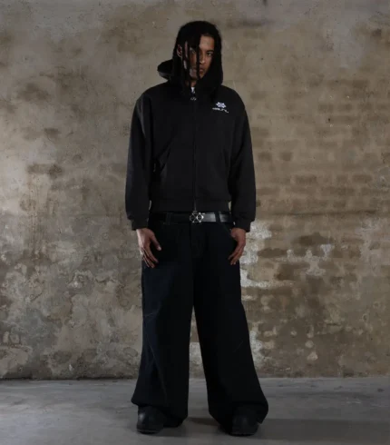 Davrilsupply Distressed Zip Hoodie Gris (1)