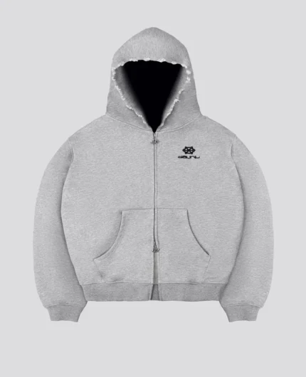 Davrilsupply Distressed Zip Hoodie Gris (4)