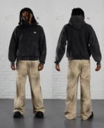 Davrilsupply Hooded Knit Noir Délavé (1)