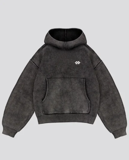 Davrilsupply Hooded Knit Noir Délavé (2)